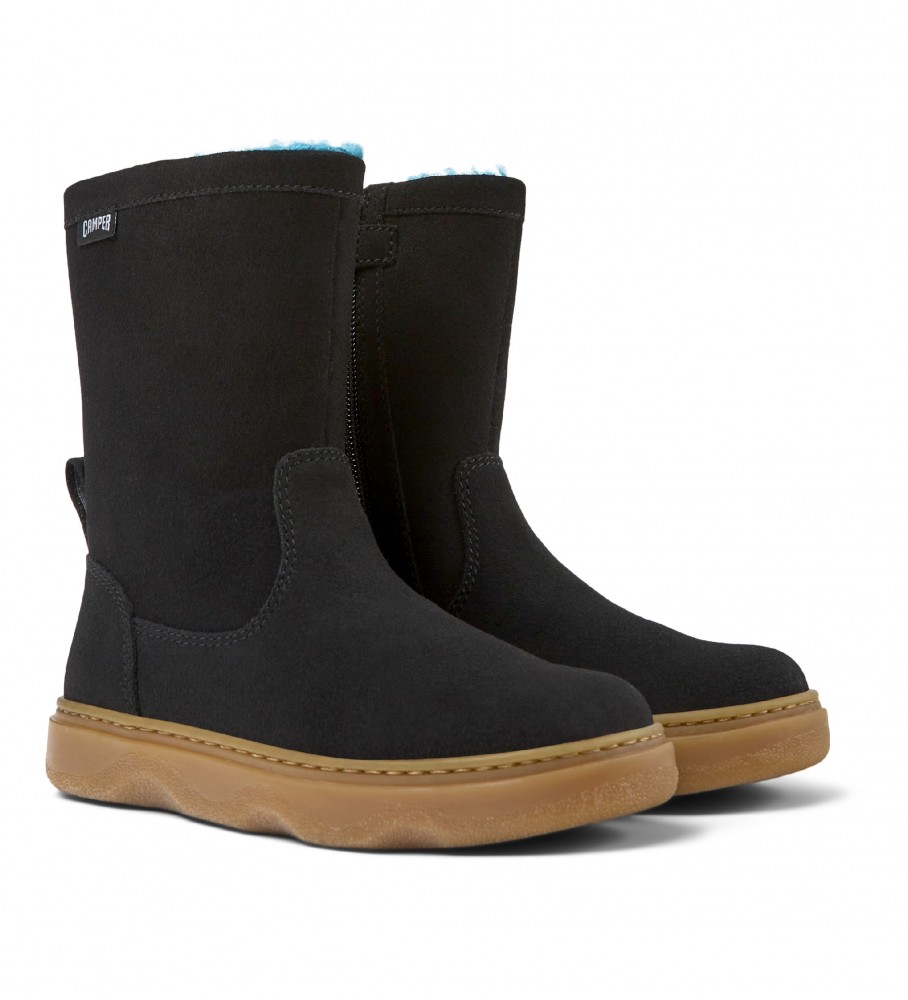 Botas de couro pretas Camper Kiddo