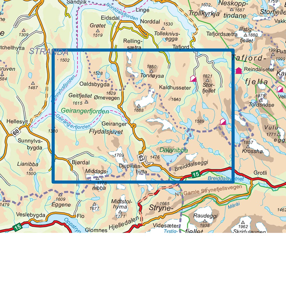 Topo 750, Geirangerfjorden<br>1:25 000