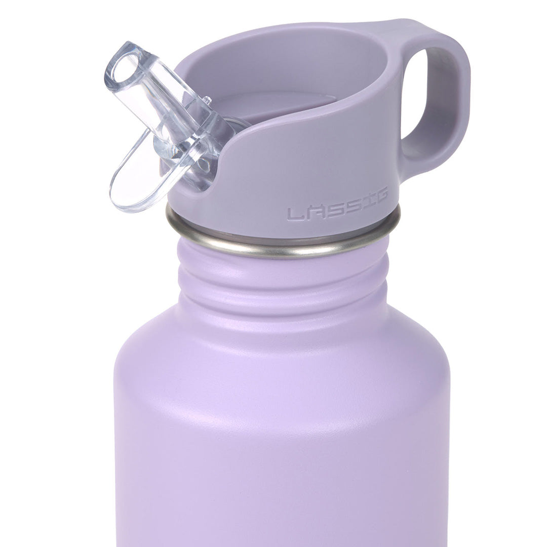 lässig rvs drinkfles little gang - heart lilac - 500 ml