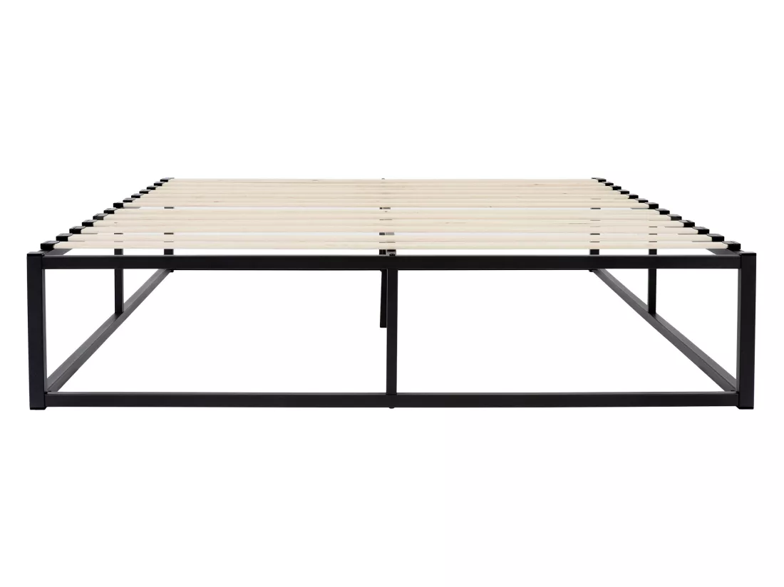 Cadre de lit en acier sommier à lattes noir moderne 160x200 cm ML-DESIGN