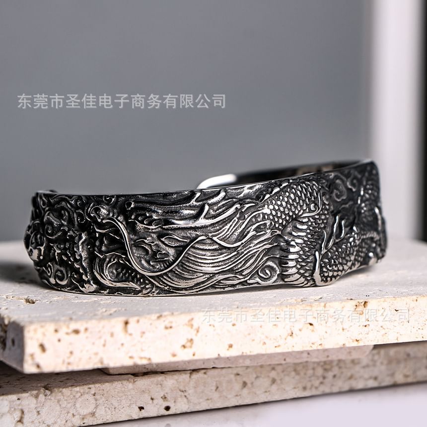 Prushia - Draak Roestvrijstalen Open Bangle