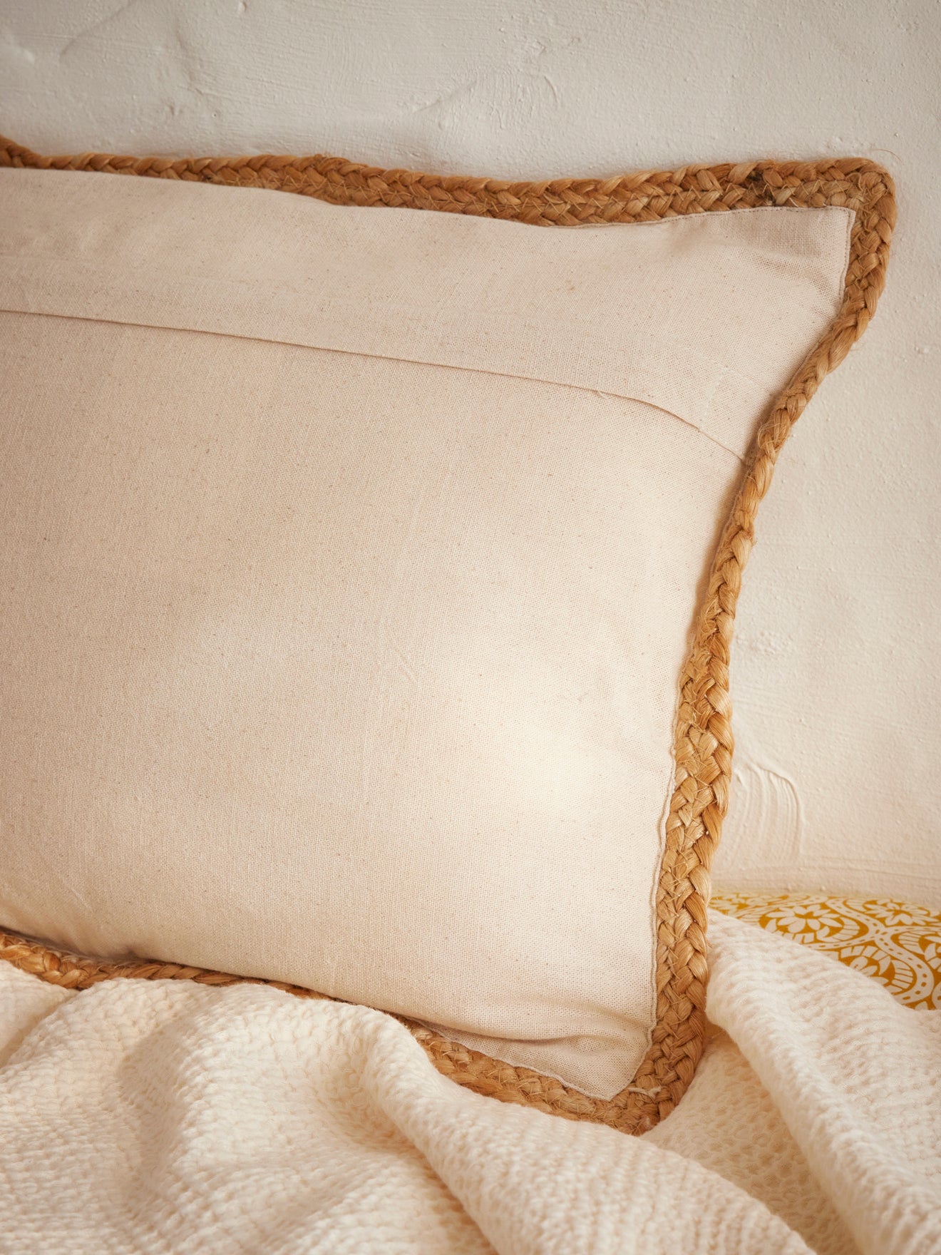 Housse de coussin jute et coton