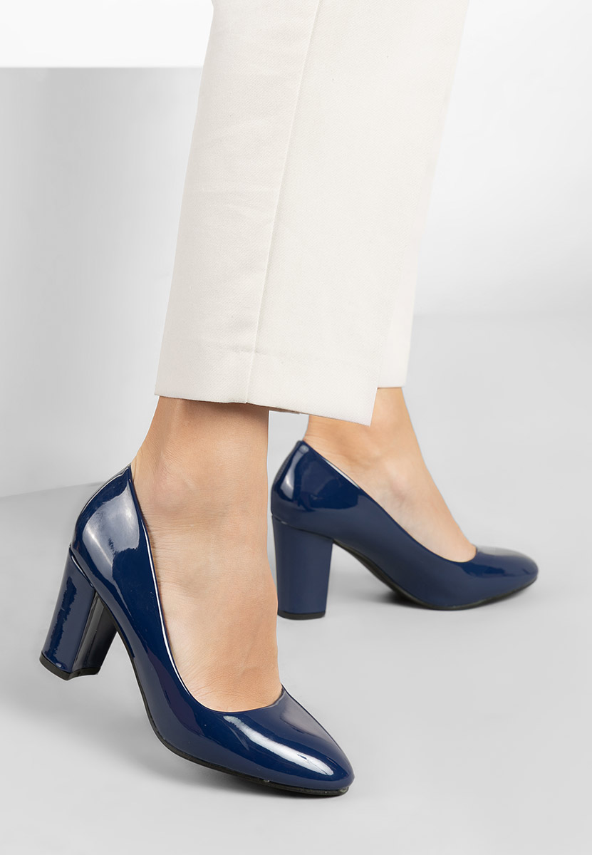 Chaussures vernies à talon bleus Chique V2