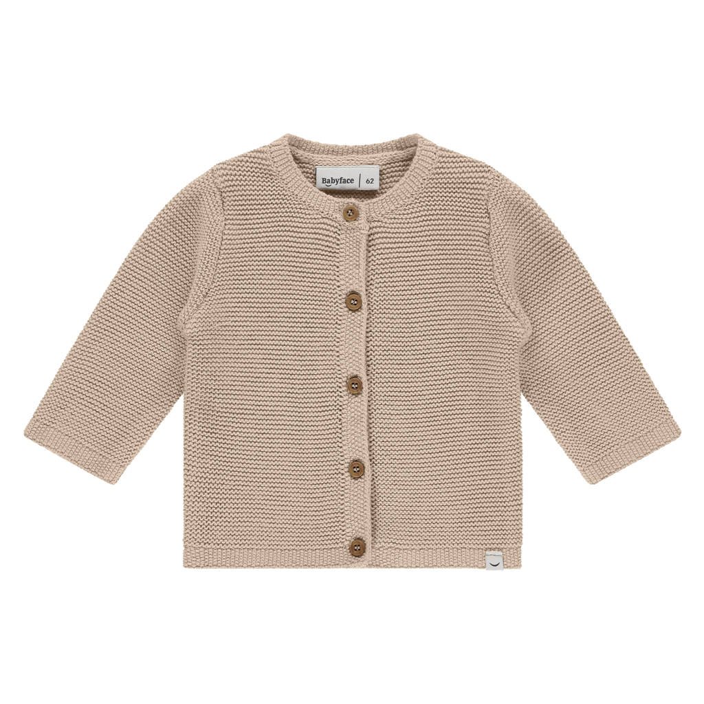 Babyface vest beige grof gebreid