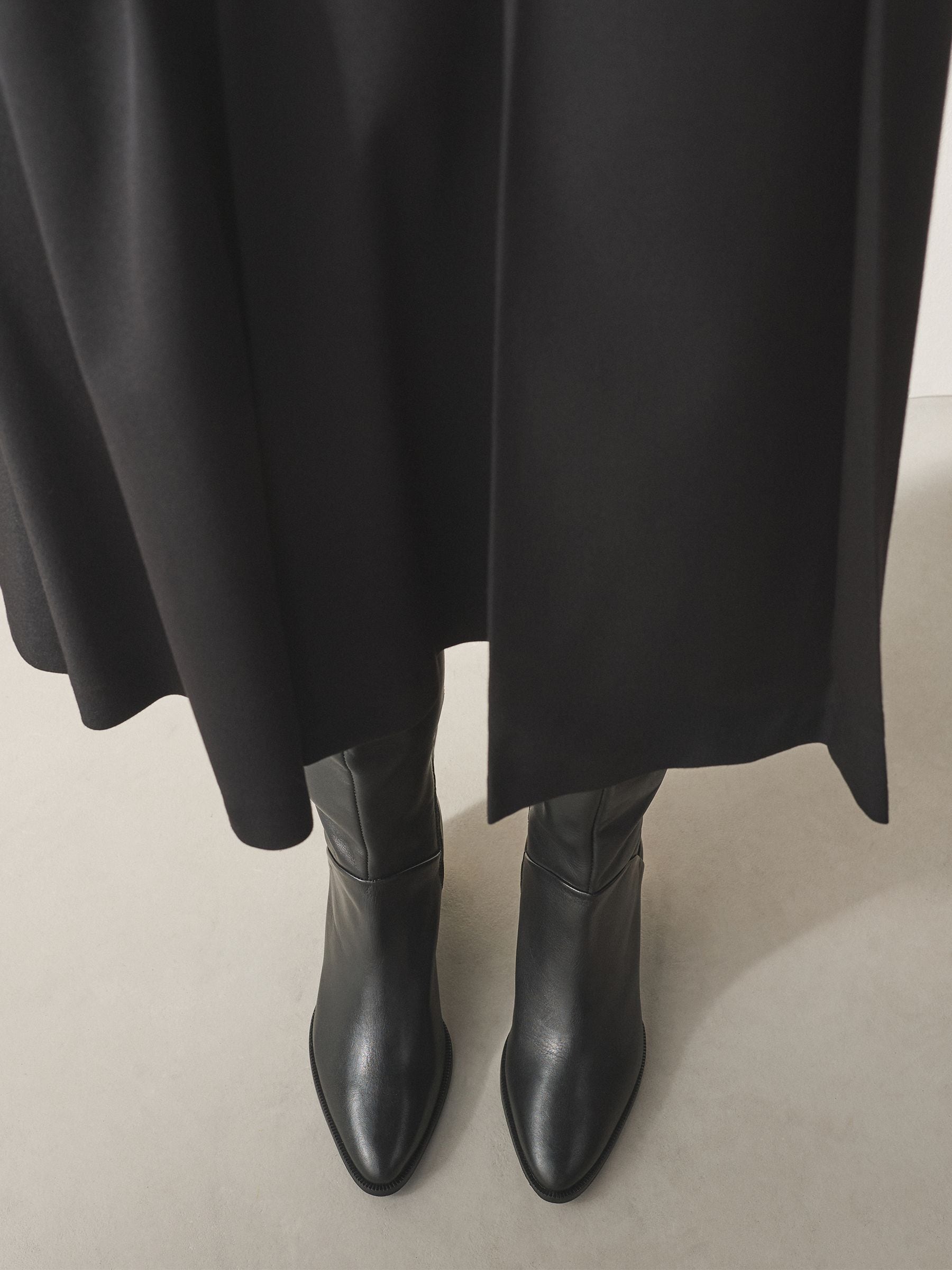 Zwart leer - Forever Comfort® Western Block Heel Knee High Boots