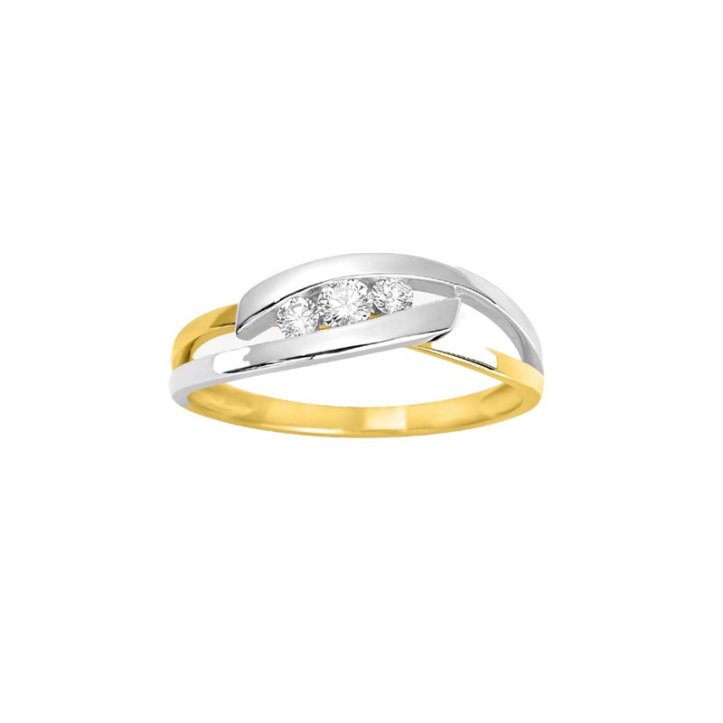 Bague Femme - Or 18 Carats - Diamant 0,16 Carats