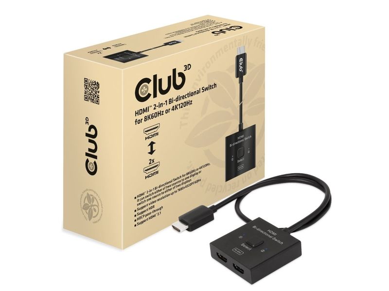 Club 3D 2-Port Signalsplitter CSV-1384 1 auf 2 HDMI-Verteiler