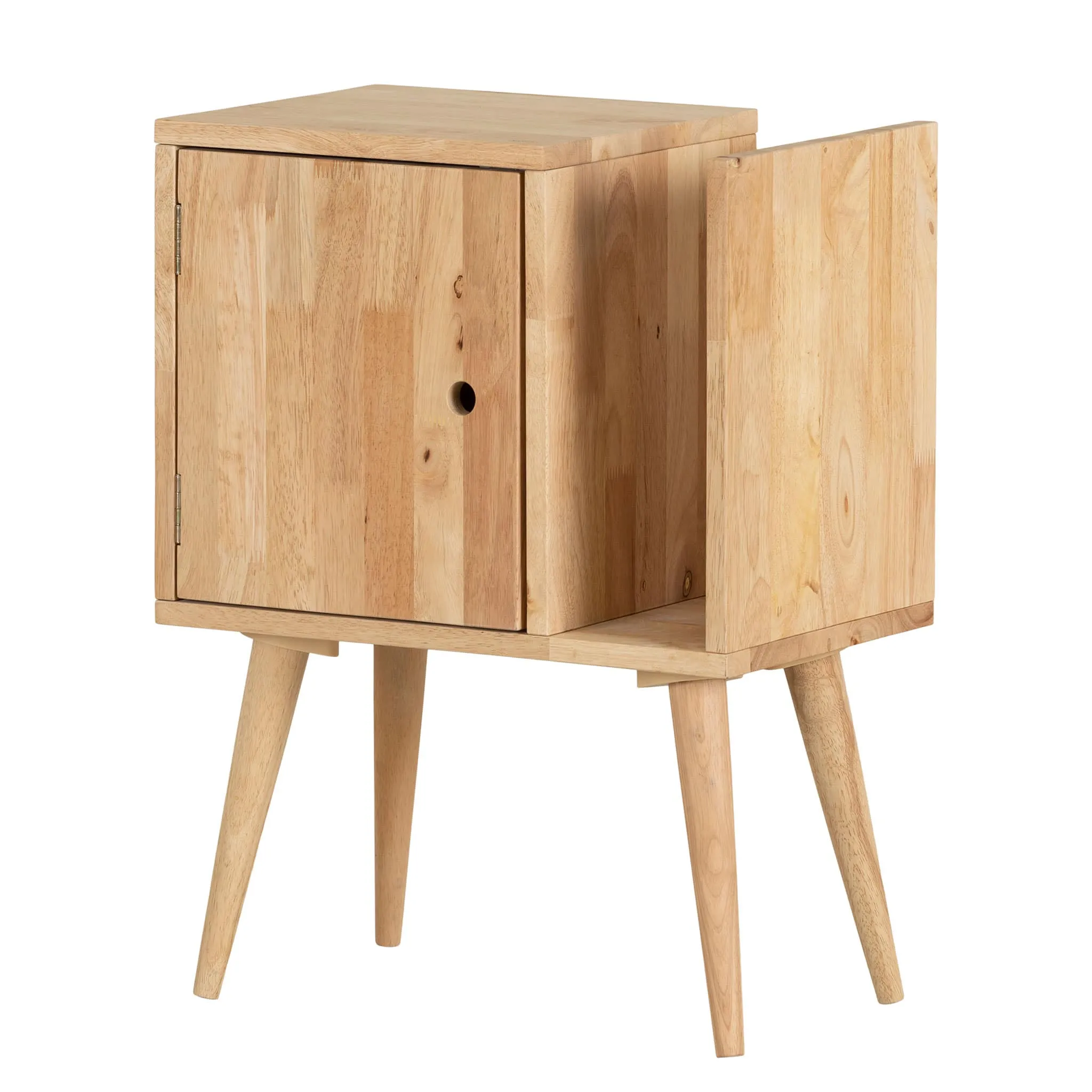 South Shore Table d'appoint en bois massif avec rangement - Kodali Bois naturel