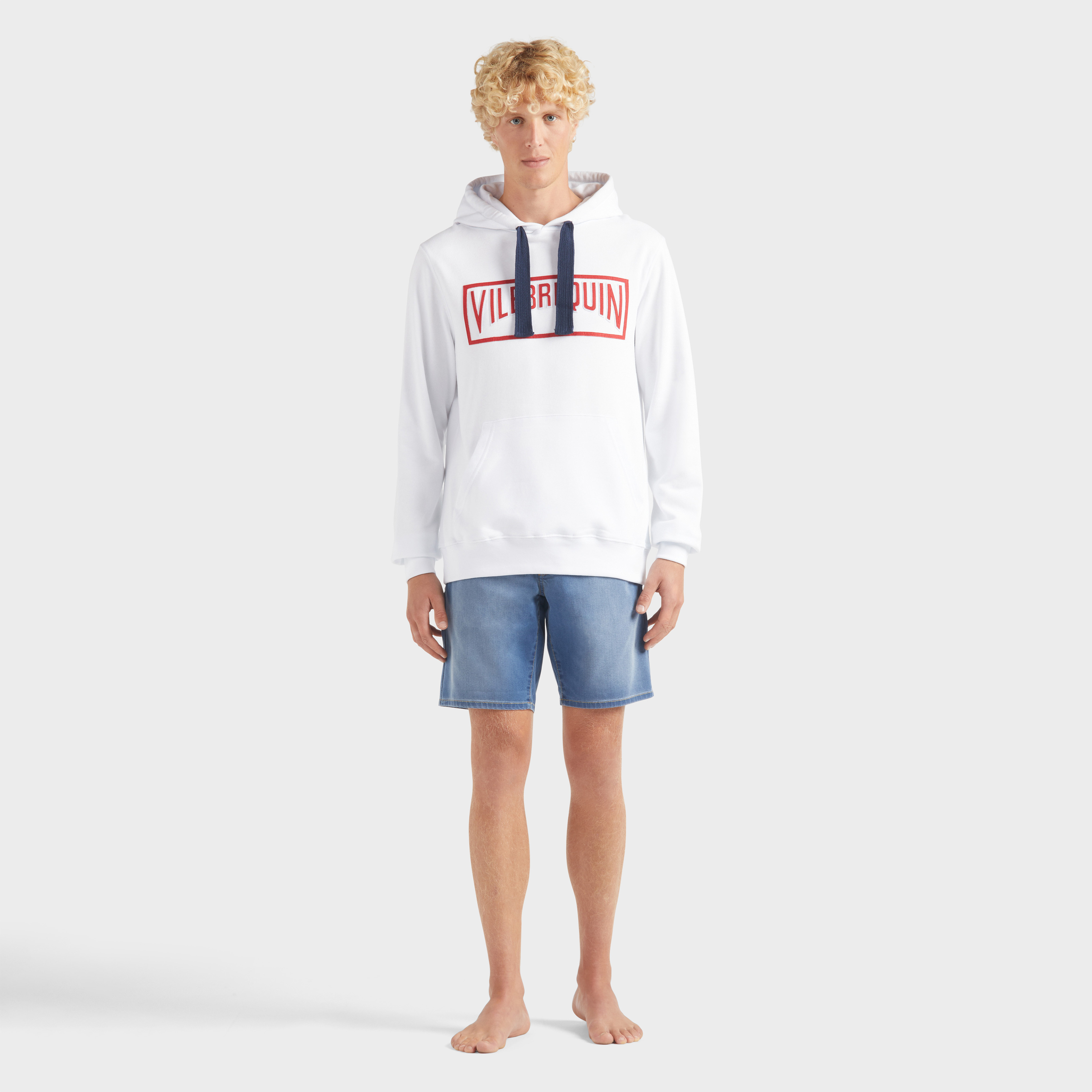 Sweat à capuche en coton homme uni