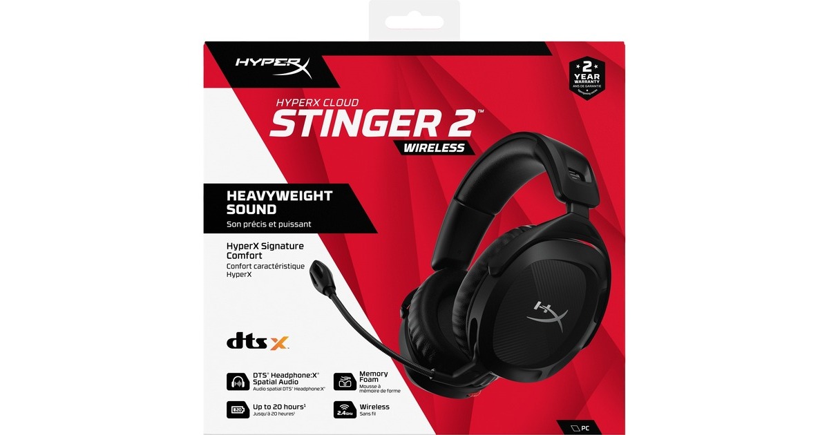 HyperXCloud Stinger 2 Wireless  over-ear gaming headset  (Zwart)