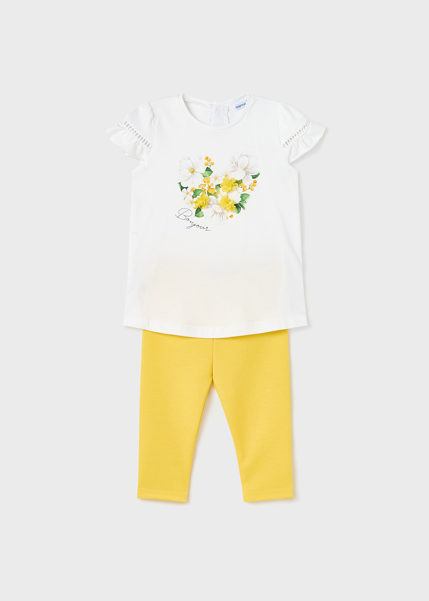 Conjunto de duas peças com calça legging e camiseta para bebê