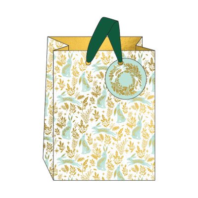 Christmas Gold Scandi Med Portrait Gift Bag