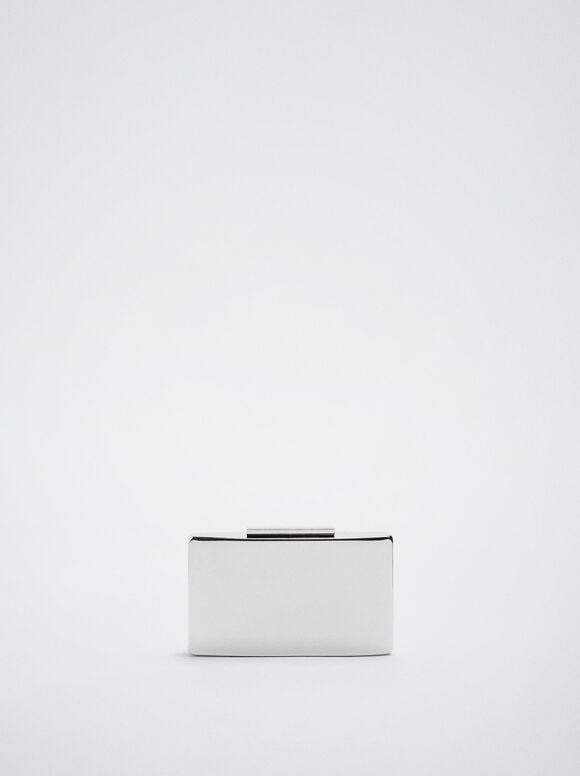 Clutch metálica para festa - Prateada