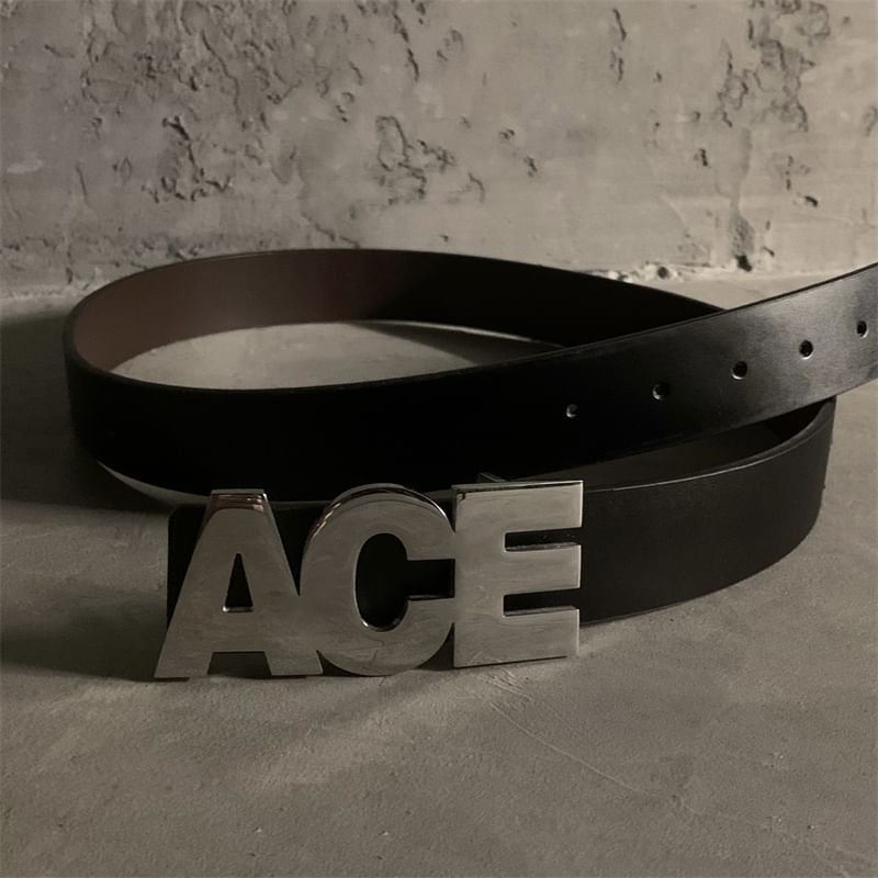 Maviyn - Kunstleren riem met letters
