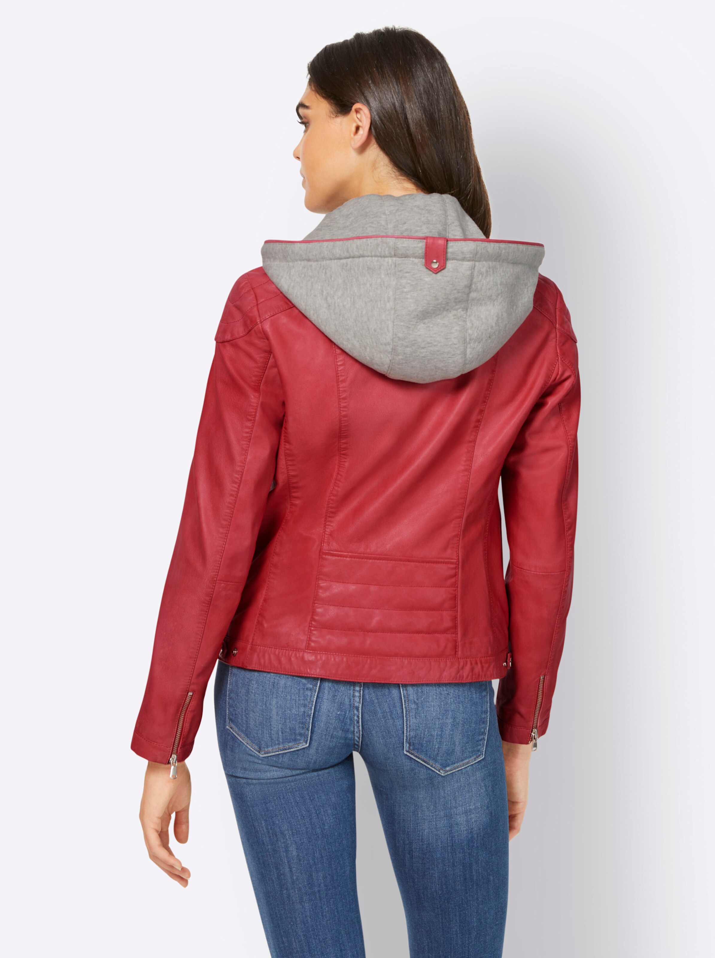 heine Leder-Jacke in hummer