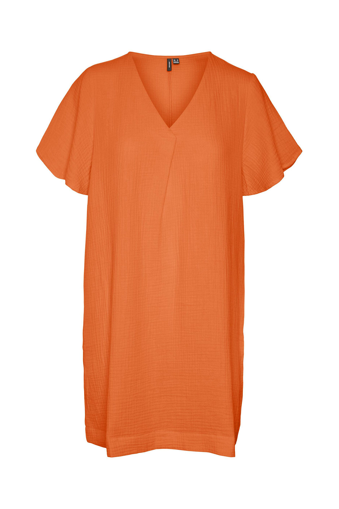 Vestido curto de algodão - Laranja