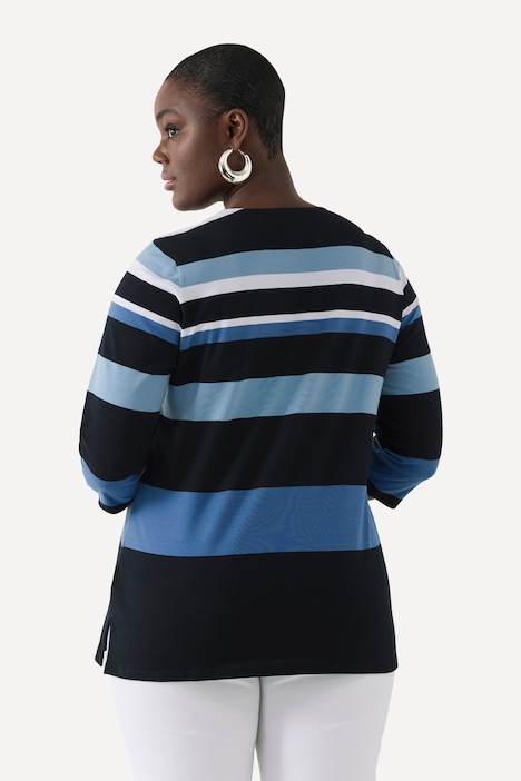 Shirt, Ringel, Rundhals, 3/4-Arm, Pima Cotton