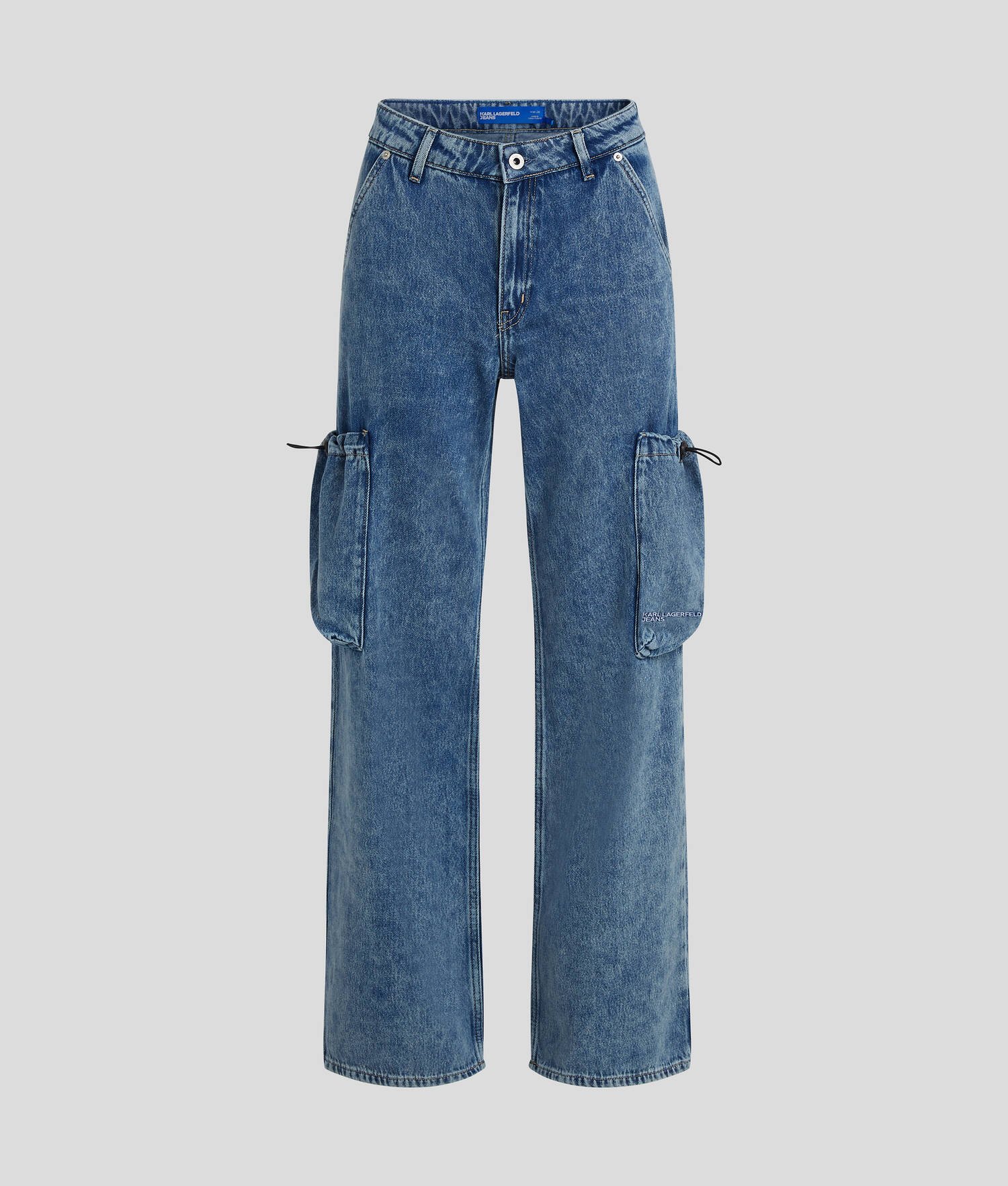 JEAN UTILITAIRE DÉCONTRACTÉ TAILLE MI-HAUTE - Bleu Marbre