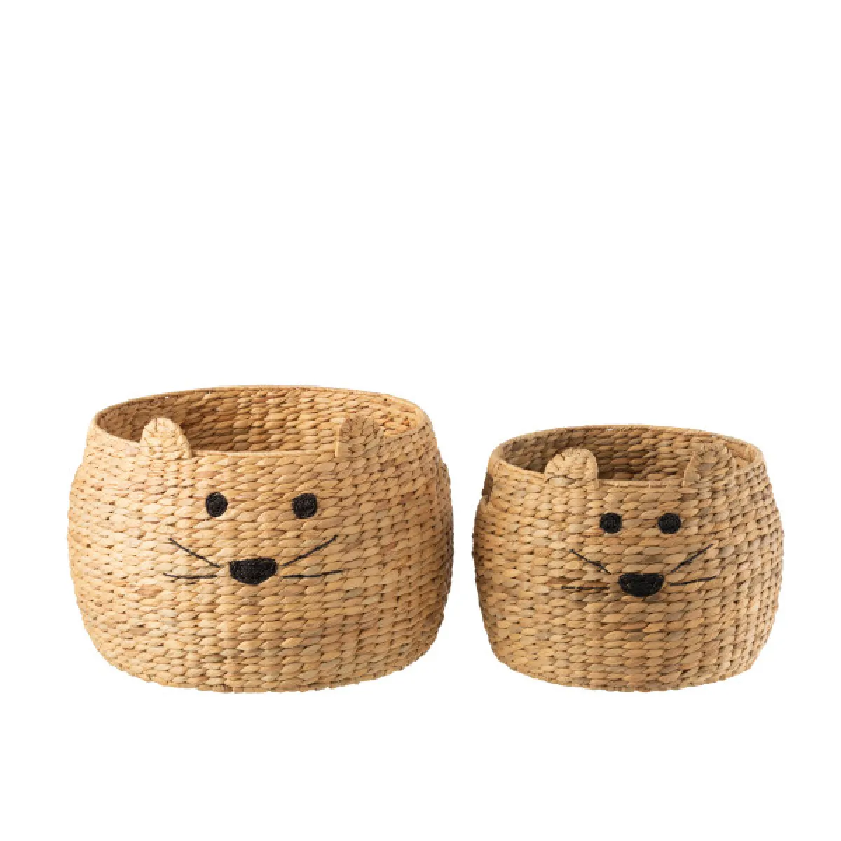 Dansmamaison Set De 2 Paniers Chat - Jacinthe D'Eau Naturel