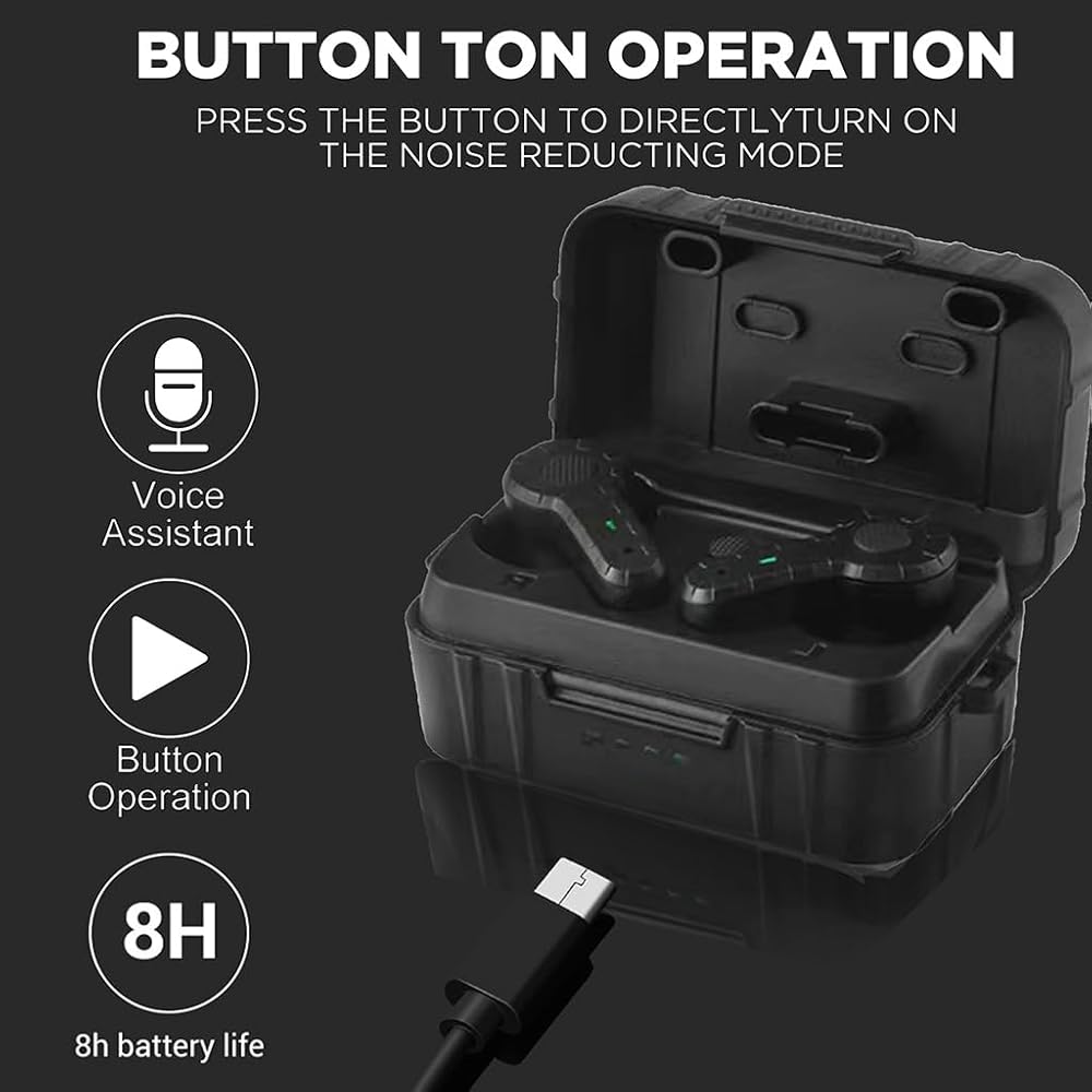 TS TAC-SKY Casque Intra-auriculaire Tactique Anti-Bruit pour La Chasse en Plein Air Pouvant Capter Le Son Protection Auditive Écouteurs pour Le Tir (Color : T) : Sports et Loisirs