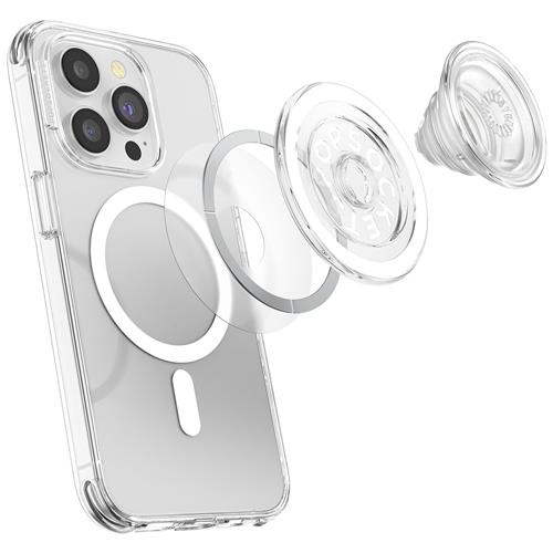 PopGrip MagSafe Round Finger Griff Halterung (Austauschbarer Top) für Apple iPhone (806827) - Clear