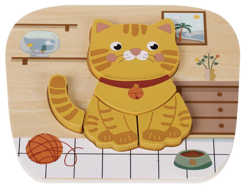 PUZZLE EN BOIS - CHAT ET LION