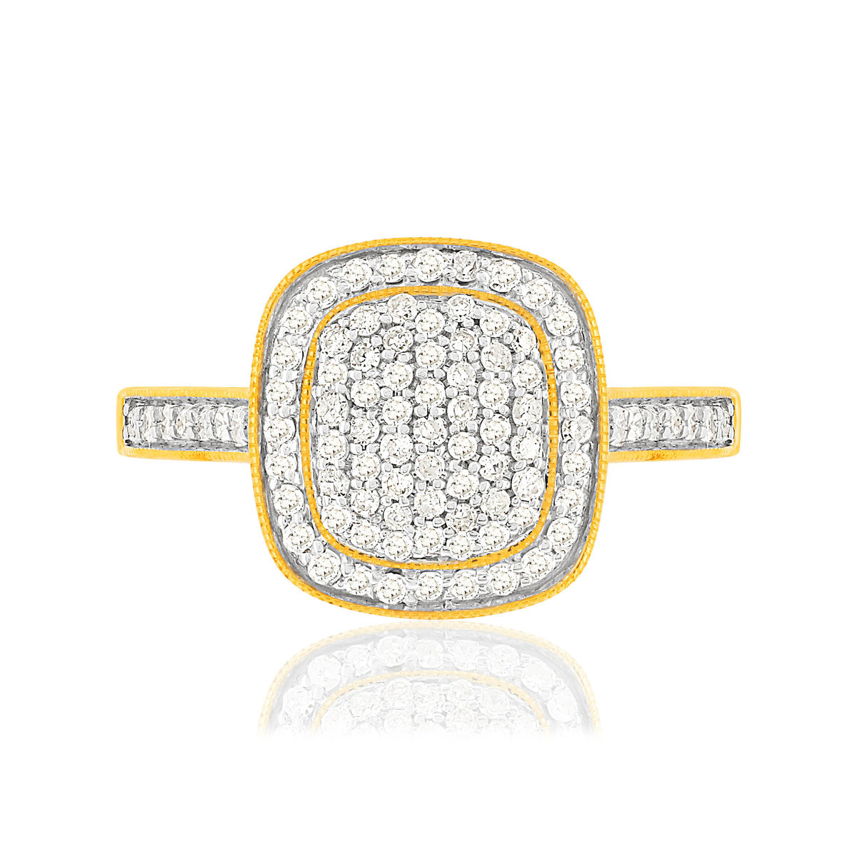 Bague or 750 2 tons diamants