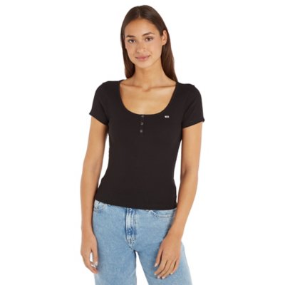Tee-shirt à manches courtes femme Tjwbyutton Rib TOMMY HILFIGER