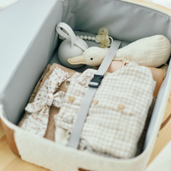 Childhome Teddy Mini Traveller Kinder Koffer - Offwhite