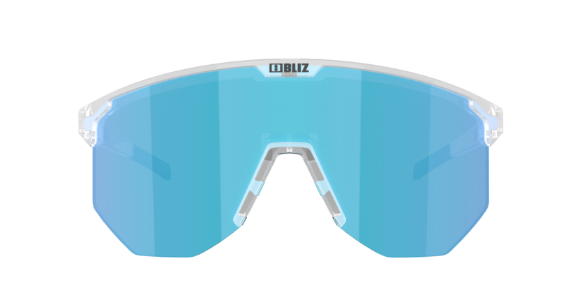 Bliz Hero Cykelbriller Transparent Hvid med Blå Linse