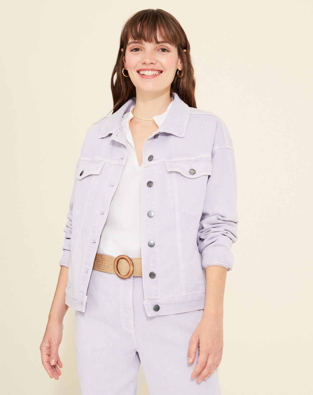 Yerse Veste en Jean Coralie violet