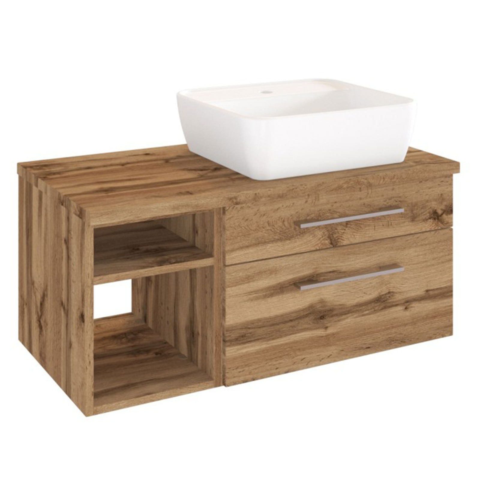 Waschtisch DAVOS - Wotaneiche - inklusive Becken - 90 cm