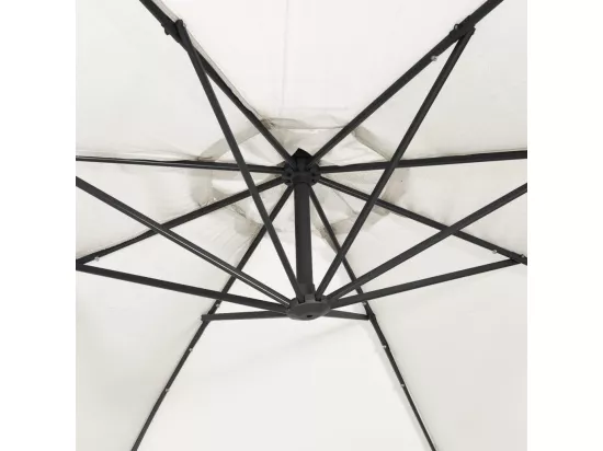 Parasol avec éclairage LED 300cm Poteau en métal Sable