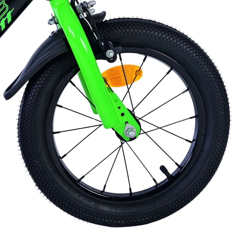 Volare - Sportivo - Kinderfiets - Groen Zwart - 14 Inch - Twee Handremmen