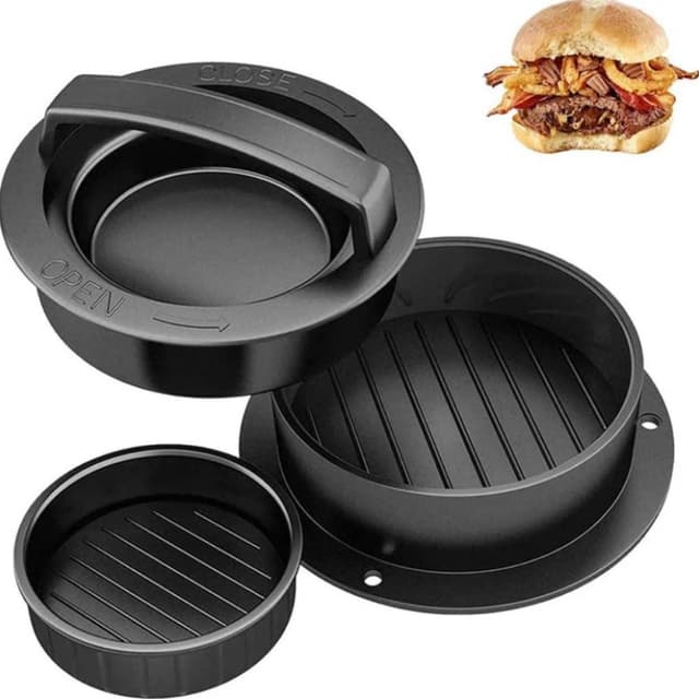 3 i 1 fyldte Burger Hamburger Mold Maker Sliders Køkkenudstyr