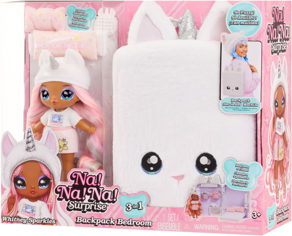 Na! Na! Na! Surprise 3-in-1 Backpack Bedroom Unicorn Playset- Whitney Sparkles