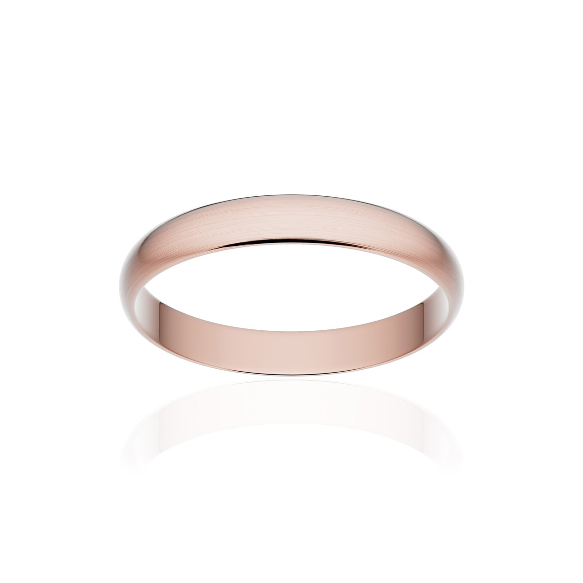 Alliance or 750 rose brossé ruban 3mm