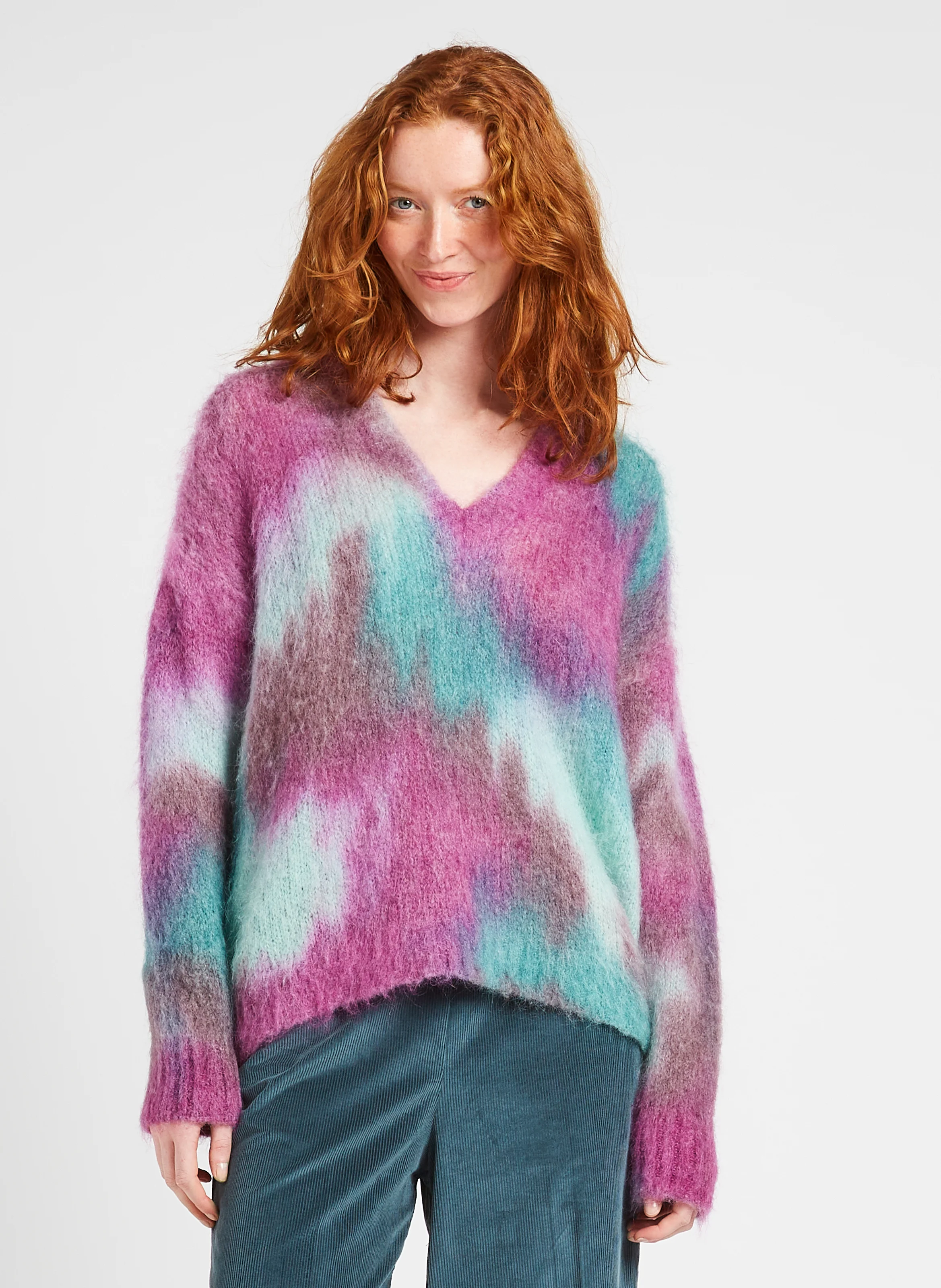 MANGROVIA - Pull oversize à col V | Violet