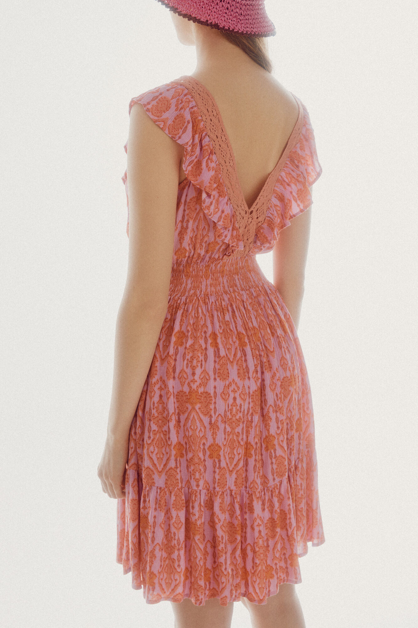 Vestido curto estampado - Multicolorido