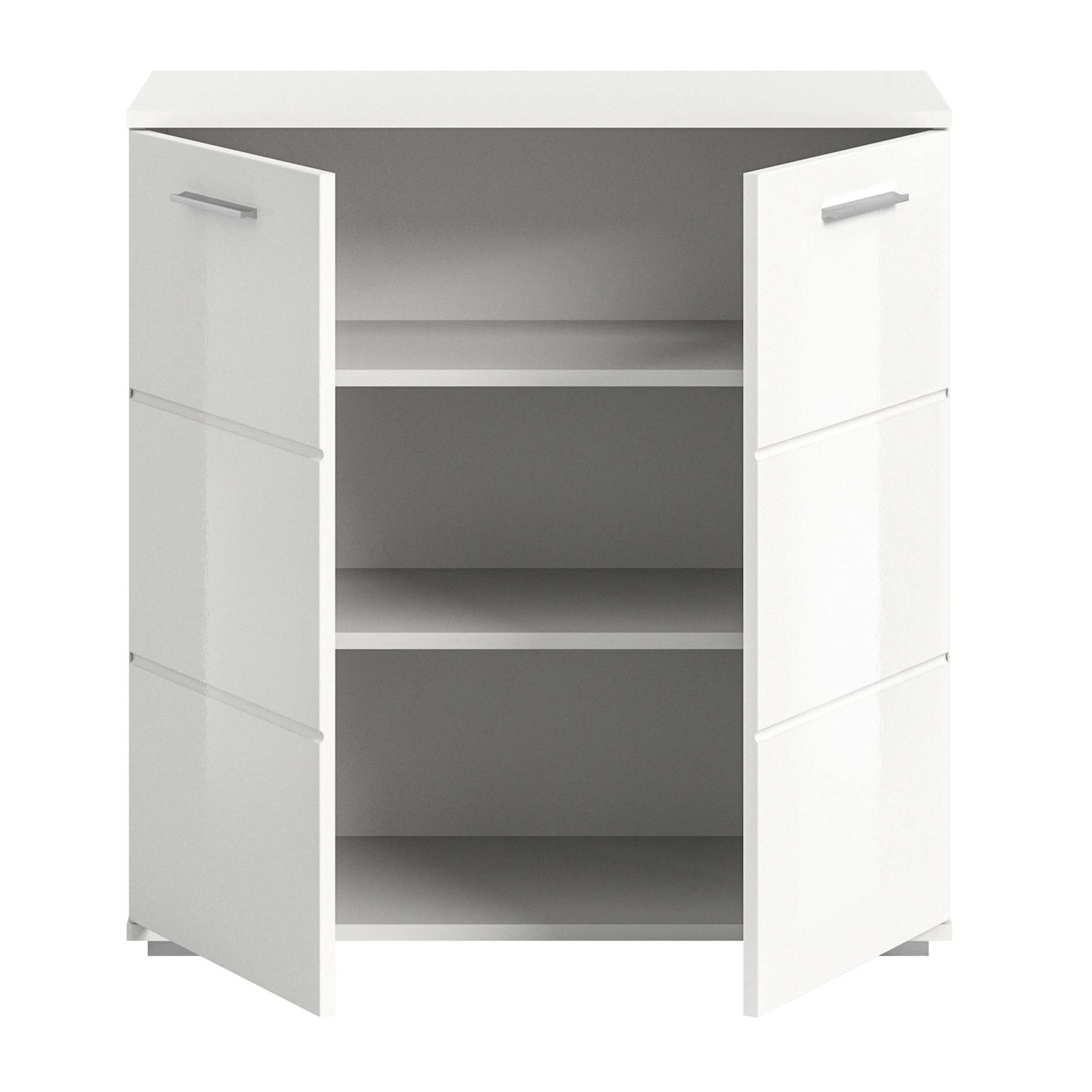 Kommode PREGO - weiß Hochglanz-weiß - 80 cm