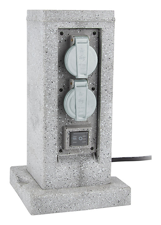 Borne de jardin extérieure Zenitech 4 prises + 2 interrupteurs 5 m