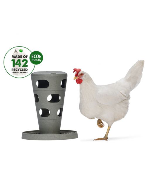 Beeztees Voertoren - Kippen - 30x30x36 cm Grijs Groen