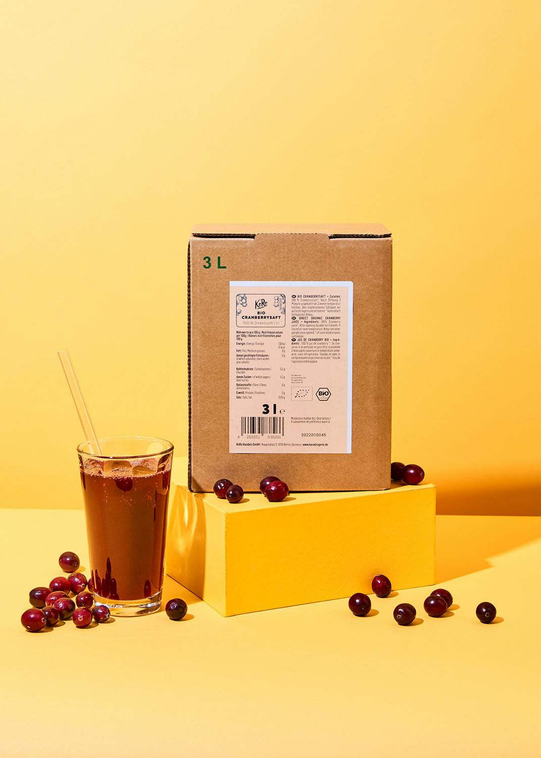 Bio Cranberry Saft Bag-in-Box 3 L