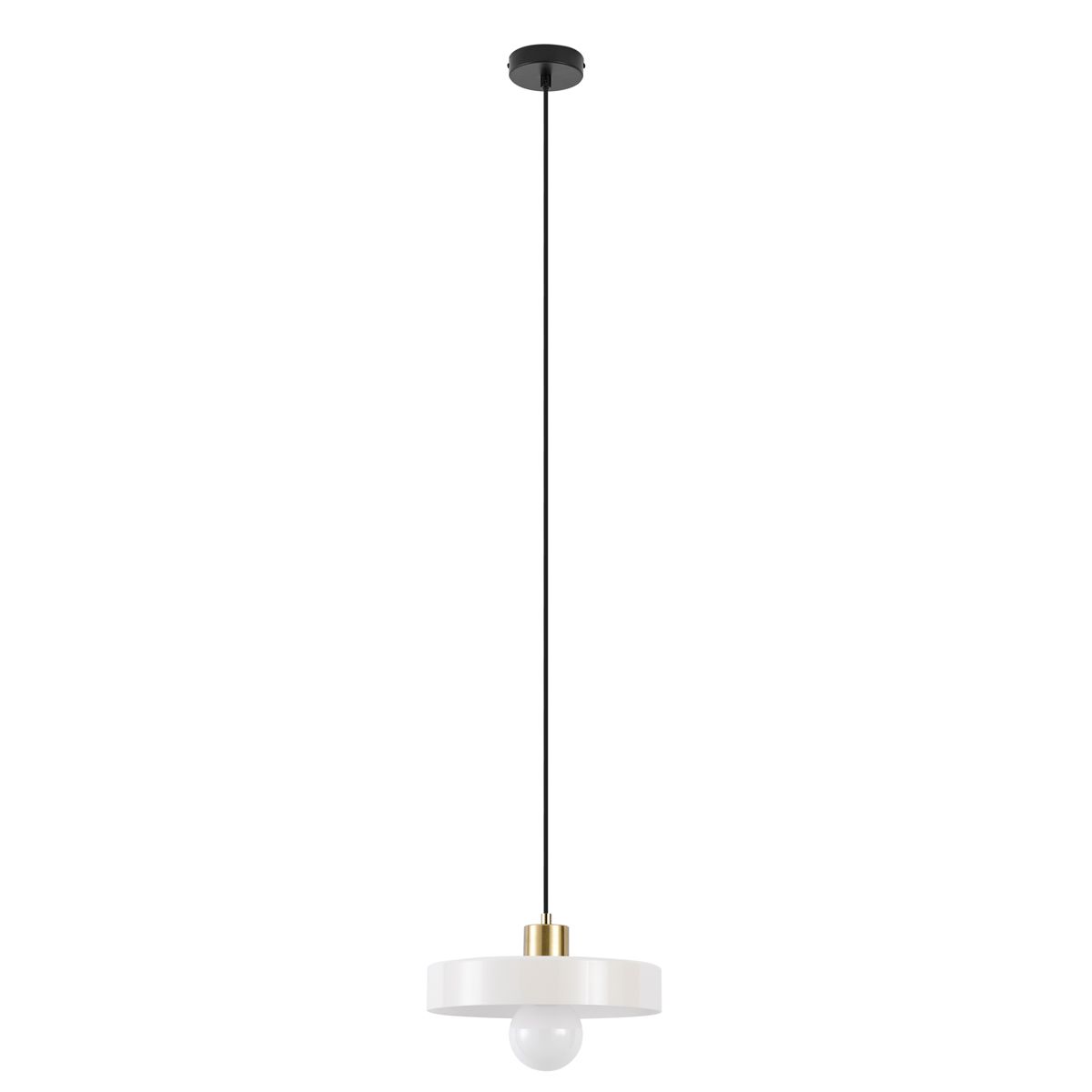 Retro hanglamp goud met beige glas - Jina