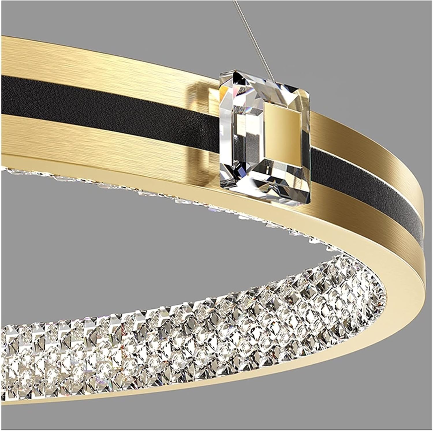 SLFFLS Leuchten kompatibel mit Lobby Büro Villen Kreisringe Hängeleuchte, Leuchte, 3-Farbenwechsel - 5-Ring-Durchmesser 160 x 120 cm (3-Farbenwechsel 3-Ring-Durchmesser 95 x 85 cm)