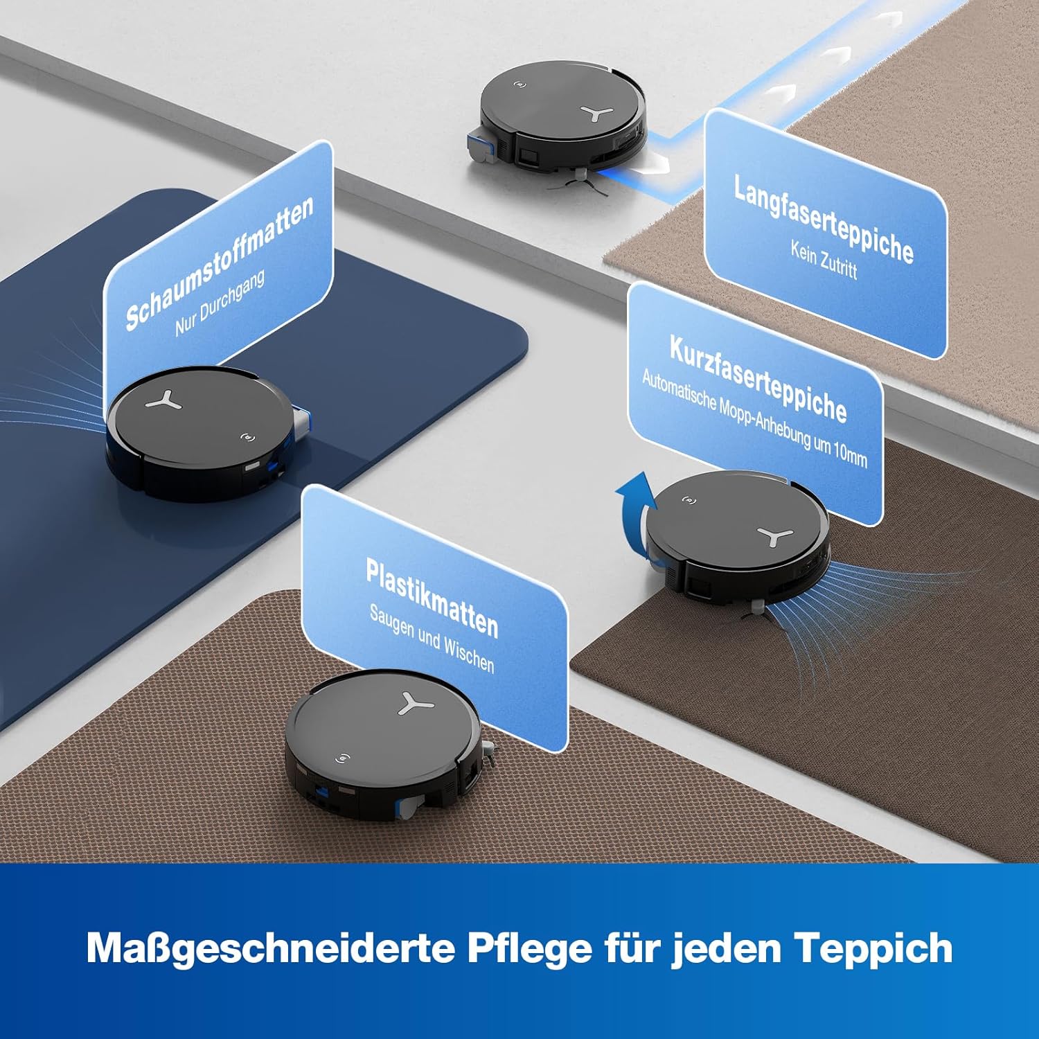 ECOVACS DEEBOT X8 OMNI Saugroboter mit Wischfunktion, 18.000 Pa, OZMO ROLLER Wischwalze mit kontinuierlicher Frischwasser-Selbstreinigung, Moppwäsche mit 75°C heißem Wasser, Heißlufttrocknung, Schwarz