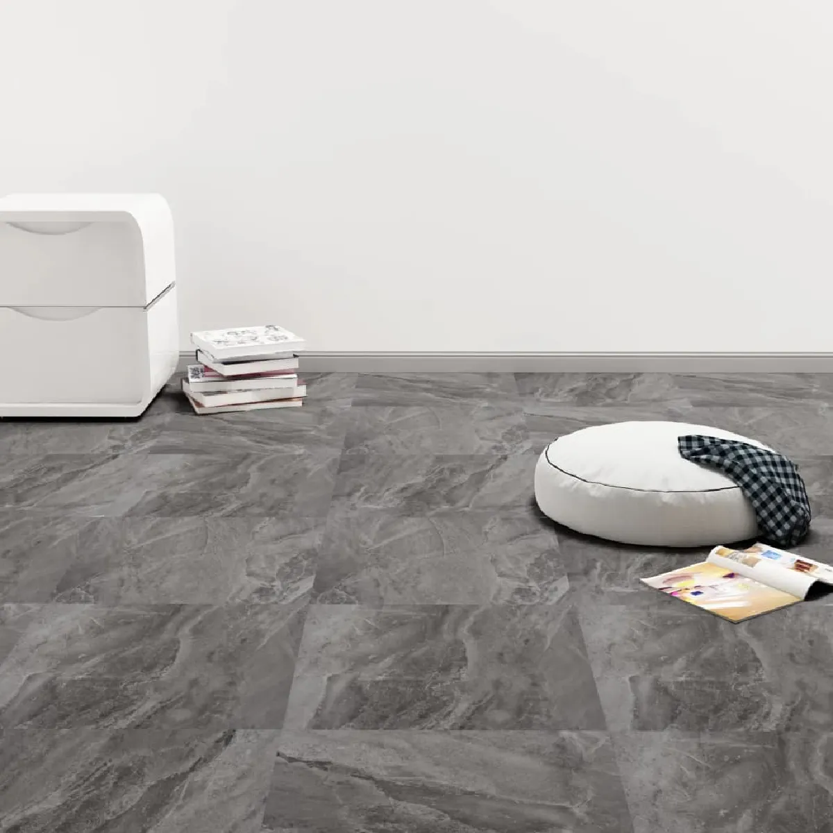 VidaXL Dalles de Plancher - 5,11 m² PVC Noir