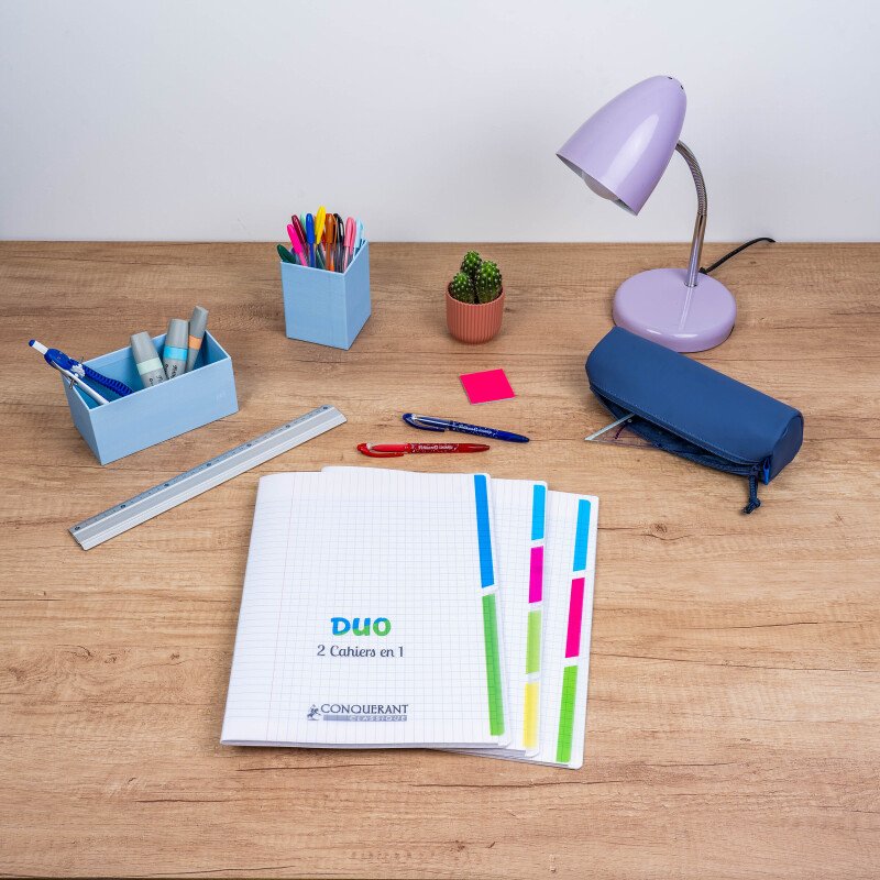 Cahier 3 Sections Conquerant Classique Agrafe 240X320 96P 90G Seyes Polypro Incolore