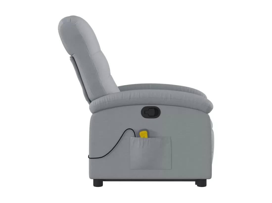 Fauteuil massant inclinable Gris clair Tissu