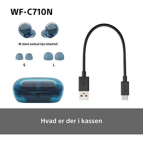 Sony WF-C710N trådløse in-ear høretelefoner - Glass Blue